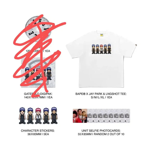 [BUNJANG] BAPE Longshot T-Shirt / 롱샷 베이프 티셔츠 m
