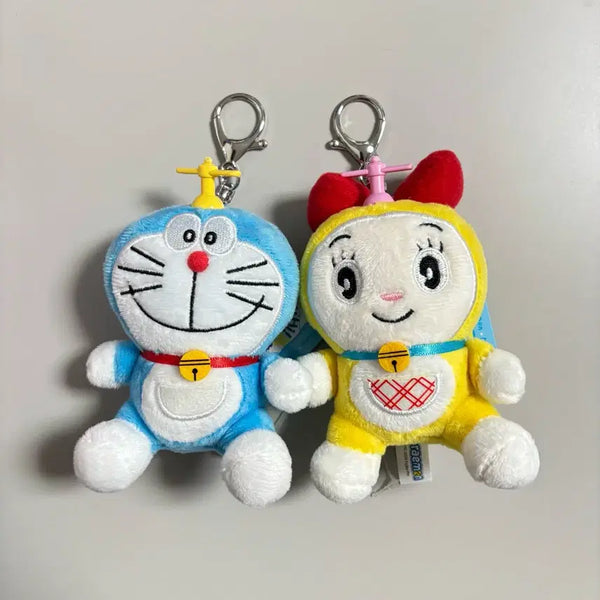 [BUNJANG] Authentic Doraemon & Dorami Bamboo-copter Plush Keychain / 정품 도라에몽 도라미 대나무헬리콥터 인형 키링