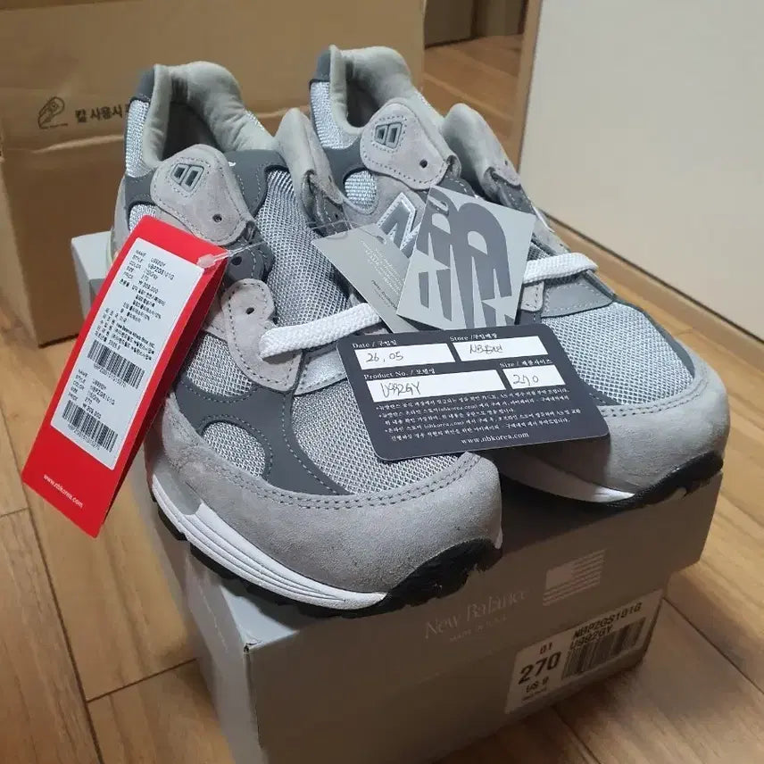 [BUNJANG] New Balance 992 Grey Sneakers (270) / 뉴발란스 992 그레이 270