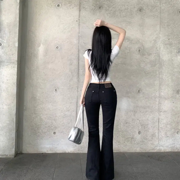 [BUNJANG] OOTD OOTJ Semi Low-Rise Bootcut Pants / (새) OOTJ 오오티제이 세미로우라이즈 부츠컷 팬츠