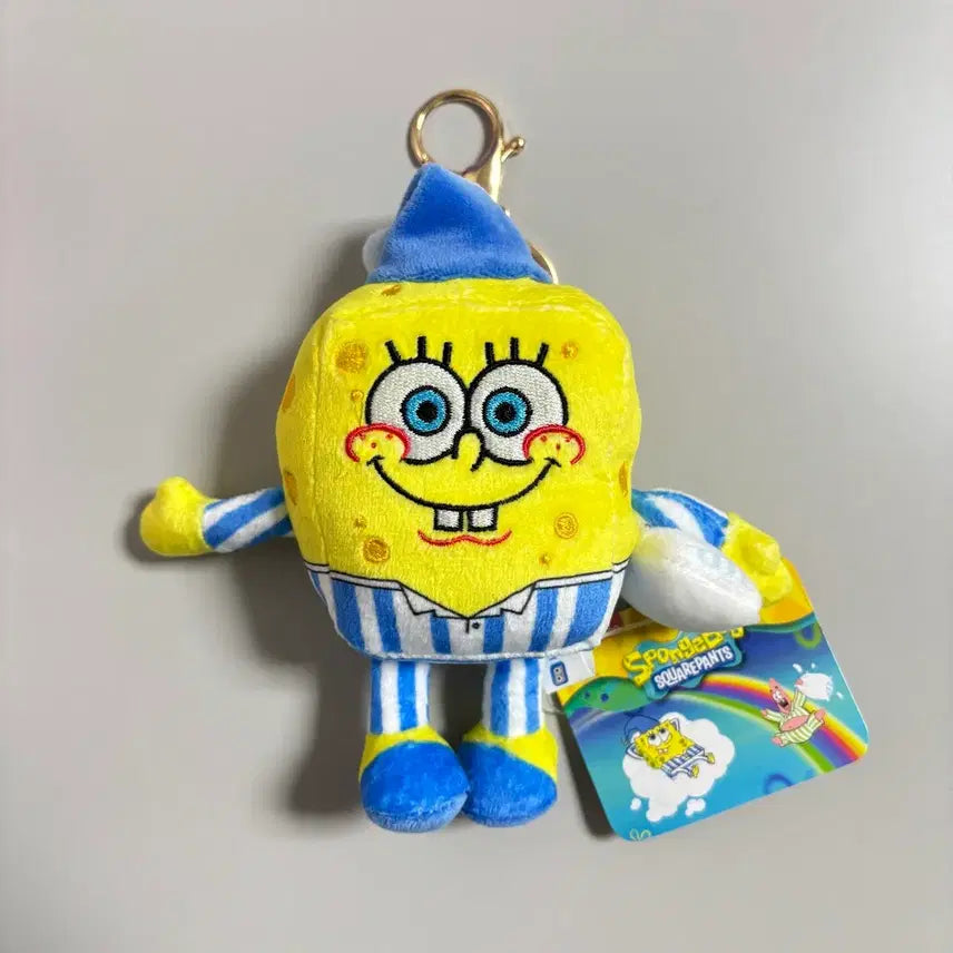[BUNJANG] Genuine SpongeBob Pajamas Doll Keychain / 정품 스폰지밥 파자마 인형 키링