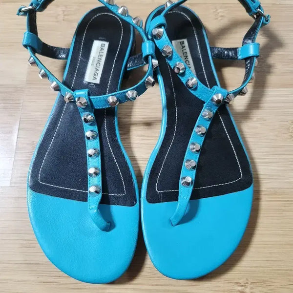 [BUNJANG] Balenciaga Arena Giant Studded Flat Sandals / [240]발렌시아가 아레나 자이언트 스터드 플랫 샌들