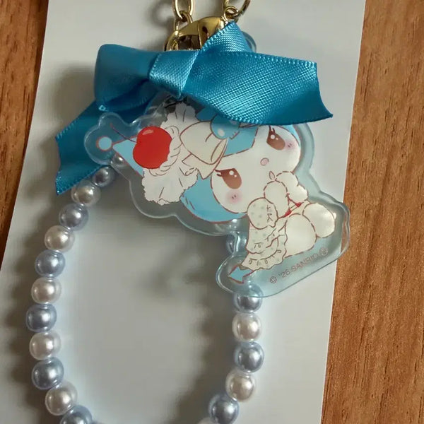 [BUNJANG] Sanrio Kuromi Beaded Pearl Keyring (Japan Official) / 산리오 쿠로미 비즈 진주 키링 일본정품 새상품 새제품