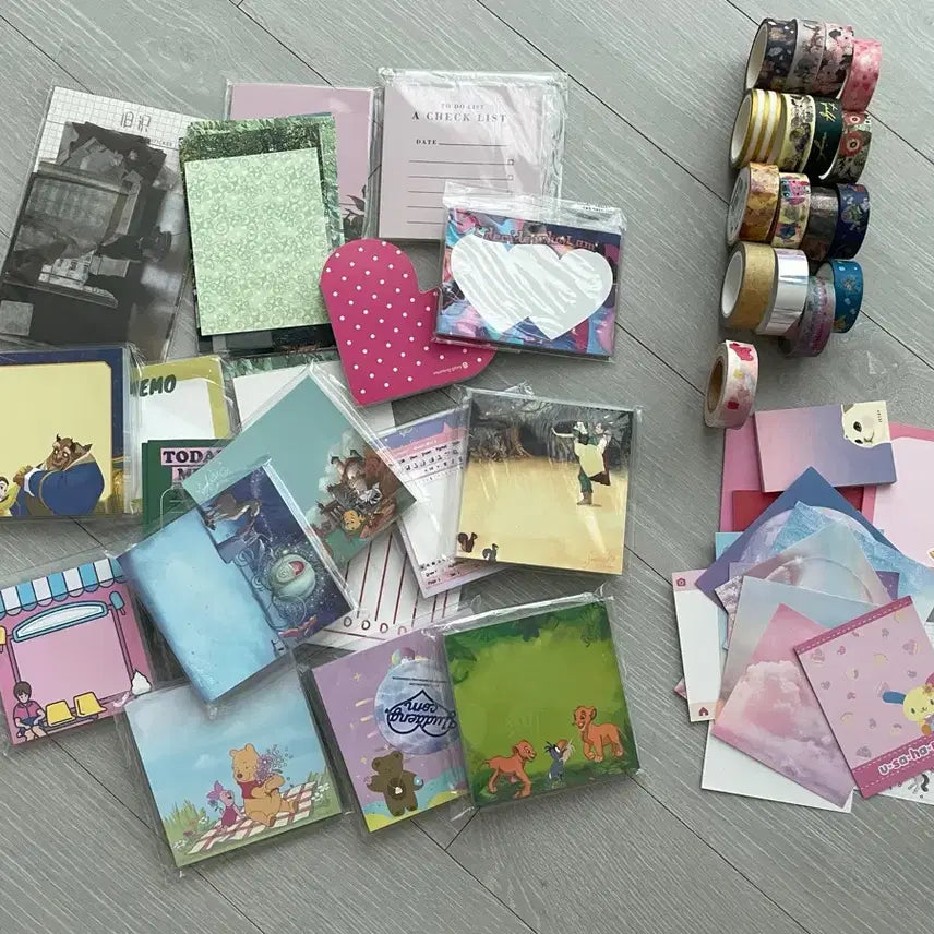 [BUNJANG] Decorative Tape & Memo Pad Set - Stationery Bundle / 마테,메모지 다꾸 용품 일괄처분