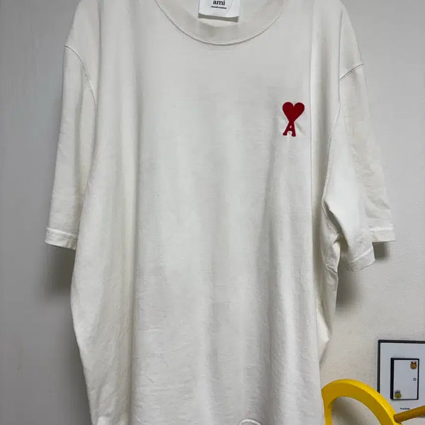 [BUNJANG] AMI Heart Logo Oversized Short-Sleeve T-Shirt L / 아미 매장택 하트로고 오버핏 반팔티 L