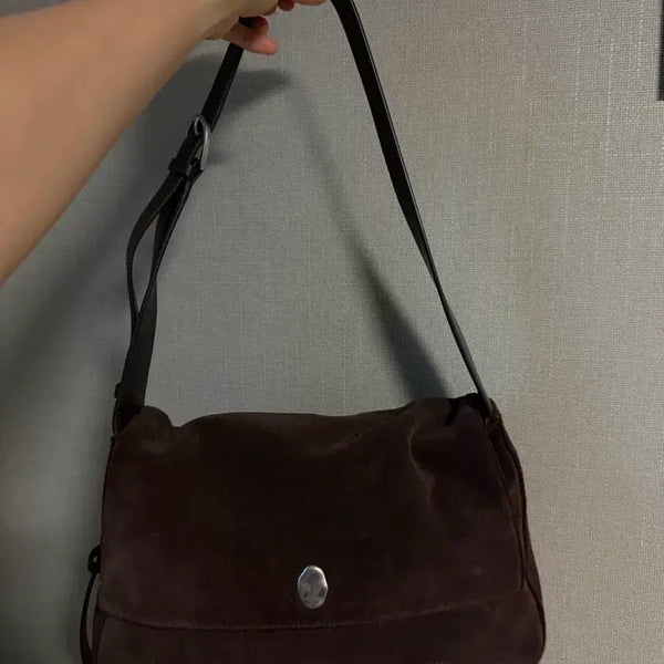 [BUNJANG] Ostkaka Suede Brown Shoulder Bag / 오스트카카 스웨이드브라운 숄더백 팝니다