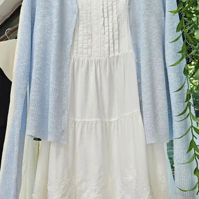 [BUNJANG] Morrigirl Embroidered Punching String Camisole Dress / [새상품]모리걸 자수 펀칭 끈 나시/원피스