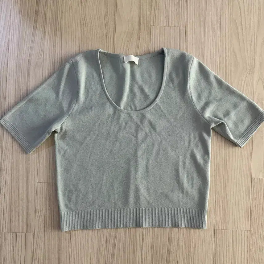 [BUNJANG] Ore Scoop Neck Half Sleeve Knit / Ore 오어 스쿱넥 하프 슬리브 니트 새상품