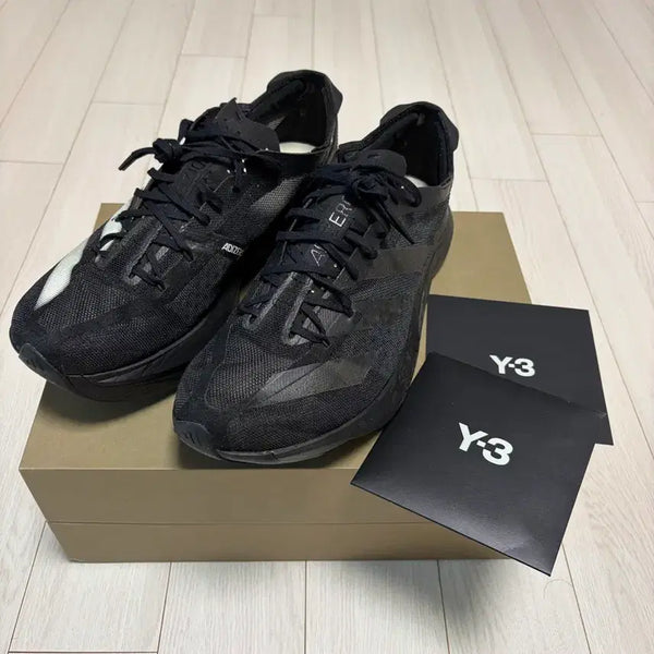 [BUNJANG] Y-3 Adios Pro 3.0 Core Black Off White Running Shoes / Y-3 아디오스 프로 3.0 코어 블랙 오프 화이트(275)