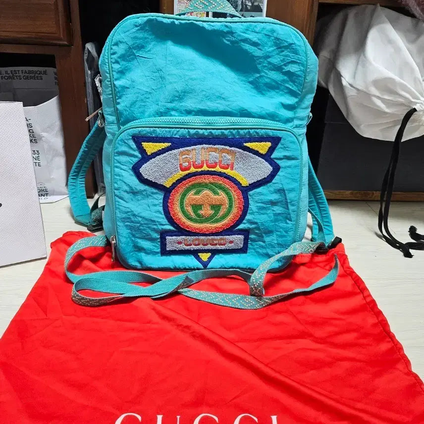 [BUNJANG] Gucci Fabric Nylon Patch Medium Backpack / (정품) 구찌 패브릭 나일론 패치 미디움 백팩