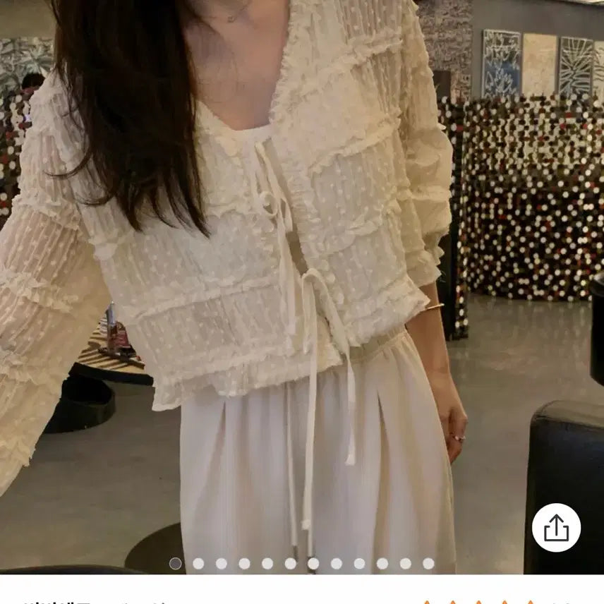 [BUNJANG] BBEMO Chiffon Frill Cardigan Ivory / 비비에모 쉬폰 프릴 가디건 아이보리