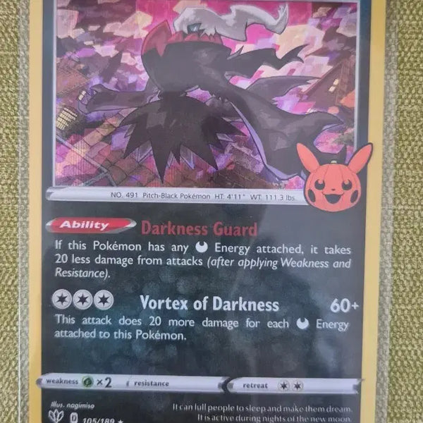 [BUNJANG] Pokemon Card 2022 Halloween Darkrai 105/189 / [포켓몬카드 북미] 2022 할로윈 다크라이 105/189