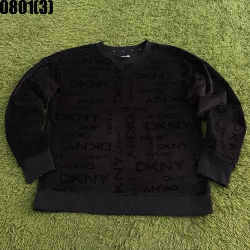 [BUNJANG] DKNY Logo All Over Sweatshirt Black M / DKNY 로고 올오버 맨투맨 블랙 M 8/1