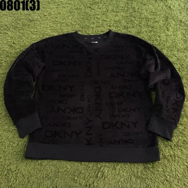 [BUNJANG] DKNY Logo All Over Sweatshirt Black M / DKNY 로고 올오버 맨투맨 블랙 M 8/1