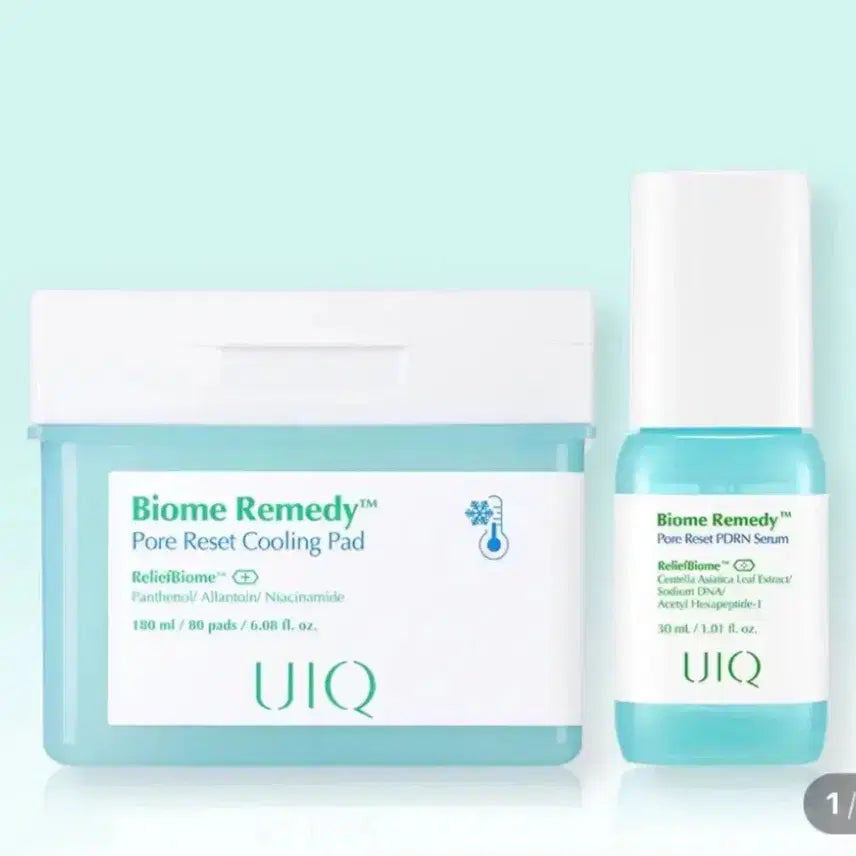 [BUNJANG] UIQ Biome Remedy Pore Reset Cooling Pad + Serum Set / 새상품 UIQ 유이크 바이옴 레메디 포어 리셋 쿨링 패드 + 세럼