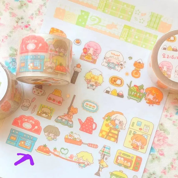 [BUNJANG] Cotton World Kitchen Kiss Cut Sticker / 코튼월드 부엌에 가면 키스컷 원가이하띵