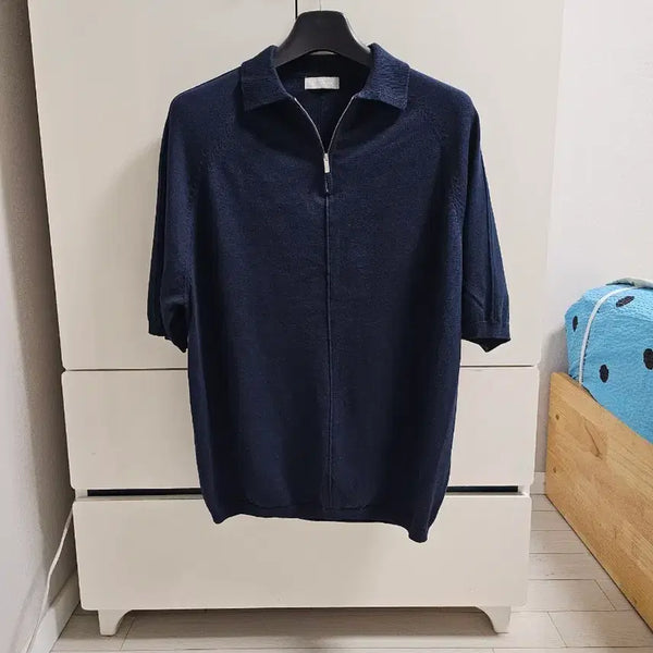 [BUNJANG] Navy Half-Zip Knit (New) / 네이비 반집업니트 (새상품)