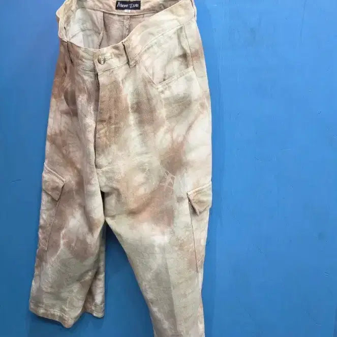 [BUNJANG] Amore Pure Tie-Dye Wide Cargo Half Pants / 일본 Amore Pure 희귀 타이다이 7/8부 와이드 카고하프팬츠like아메카지밀리터리
