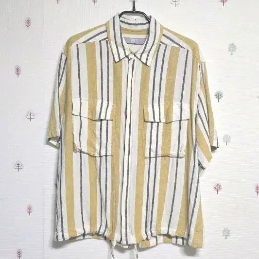 [BUNJANG] 8seconds Striped Linen Shirt / 190) 8seconds 스트라이프 마 셔츠 100(L)