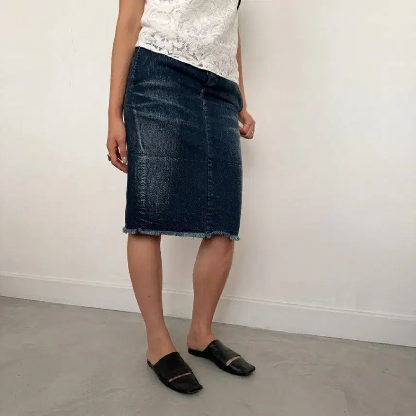 [BUNJANG] KAPITAL Midi Skirt (S) / KAPITAL 캐피탈 미디스커트 ( S )
