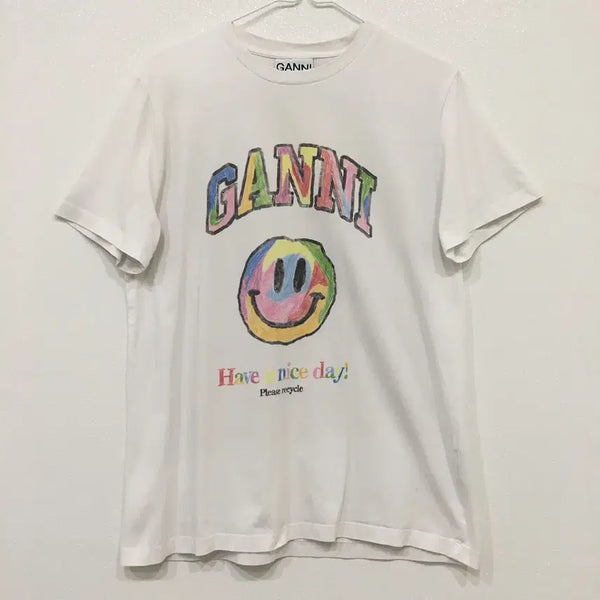 [BUNJANG] GANNI Rainbow Smile Short Sleeve T-Shirt XS / GANNI 가니 레인보우 스마일 반팔 티셔츠 xs