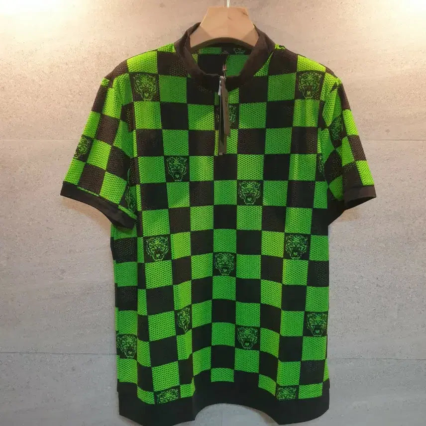 [BUNJANG] Martrsy Check Pattern Short Sleeve Polo T-Shirt / Martrsy 체크 패턴 반팔 티셔츠.