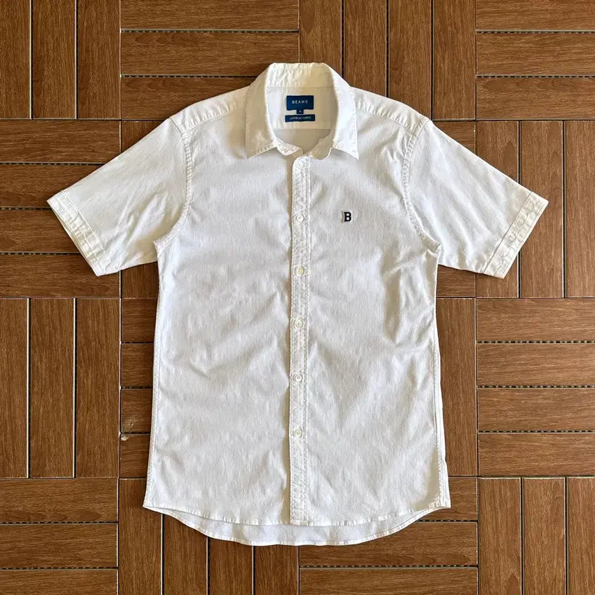 [BUNJANG] BEAMS Logo Cotton Short Sleeve Shirt M / 빔즈 로고 코튼 반팔 셔츠 M