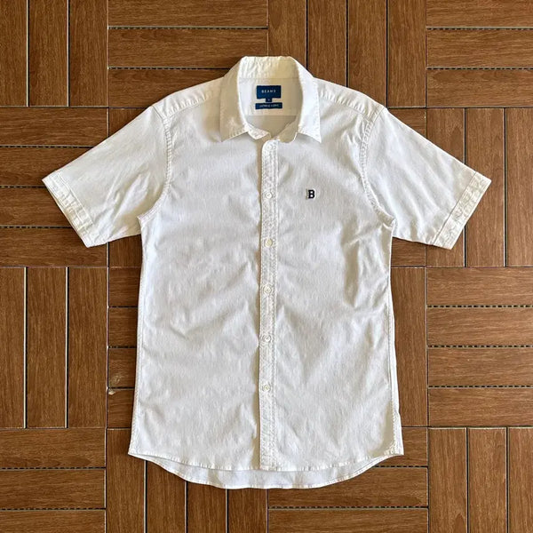 [BUNJANG] BEAMS Logo Cotton Short Sleeve Shirt M / 빔즈 로고 코튼 반팔 셔츠 M