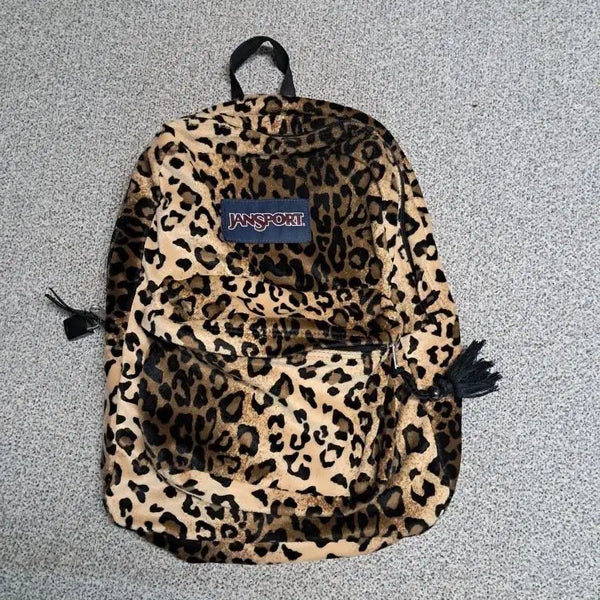 [BUNJANG] JanSport Leopard Fur Backpack / 잔스포츠 레오파드 퍼 백팩