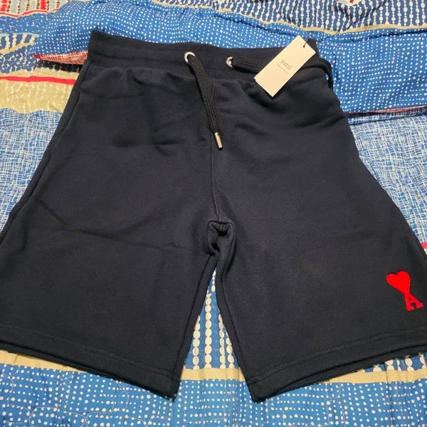 [BUNJANG] AMI Heart Logo Navy Shorts L / 아미 하트 로고 네이비 반바지L