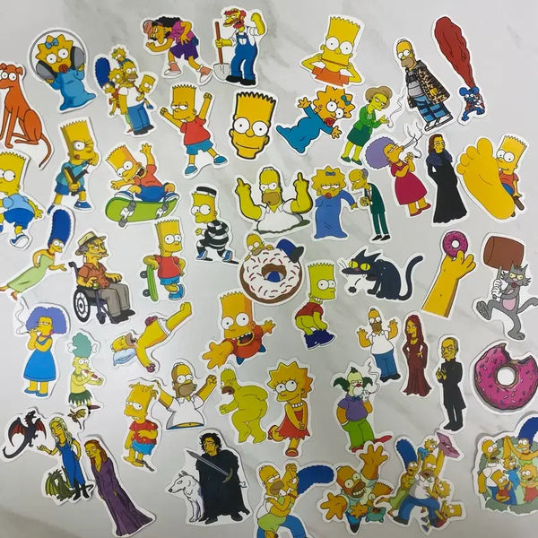 [BUNJANG] The Simpsons Family 50-Piece Sticker Bundle for Diaries, Laptops, and Carriers / 심슨스티커 50개일괄 다꾸 노트북스티커 캐리어 스티커 심슨패밀리