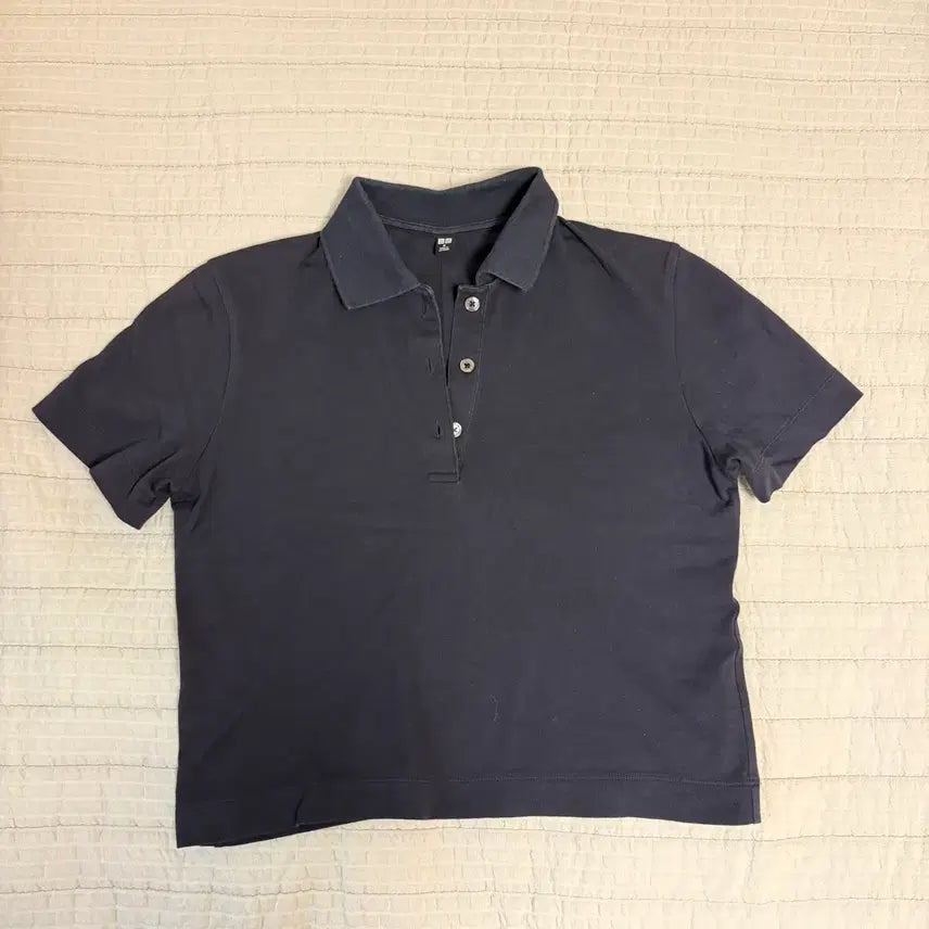 [BUNJANG] Uniqlo Women's Polo T-Shirt Navy M / 유니클로 여성 카라 폴로티 네이비 m