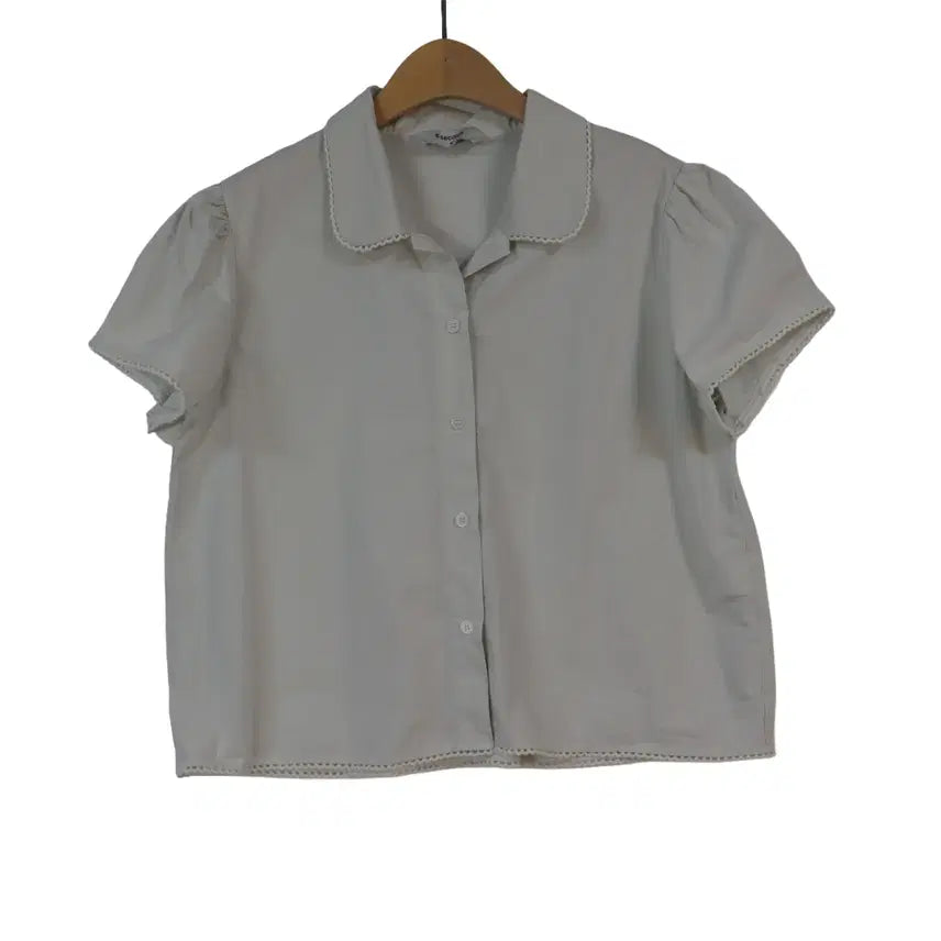 [BUNJANG] 8seconds Puff Short Sleeve Blouse Ivory M / 8seconds 에잇세컨즈 퍼프 반팔 블라우스 M 아이보리 셔츠