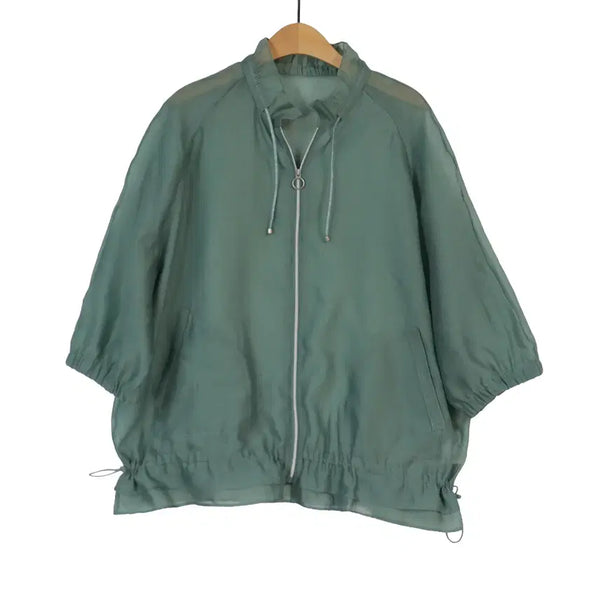 [BUNJANG] ANSICH Organza Zip-Up Jacket L See-Through Windbreaker Jumper / ANSICH 오간자 집업 자켓 L 시스루 바람막이 점퍼