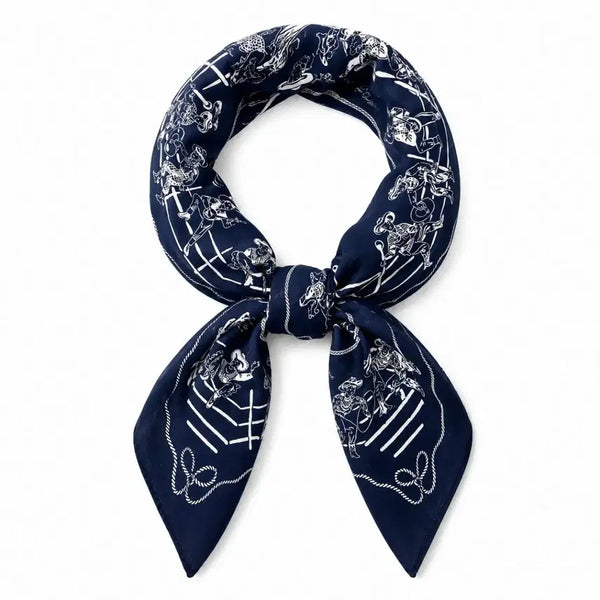 [BUNJANG] Rodeo Night Piece Navy/White Cotton Square Scarf / [신상] 네이비 로데오 반다나