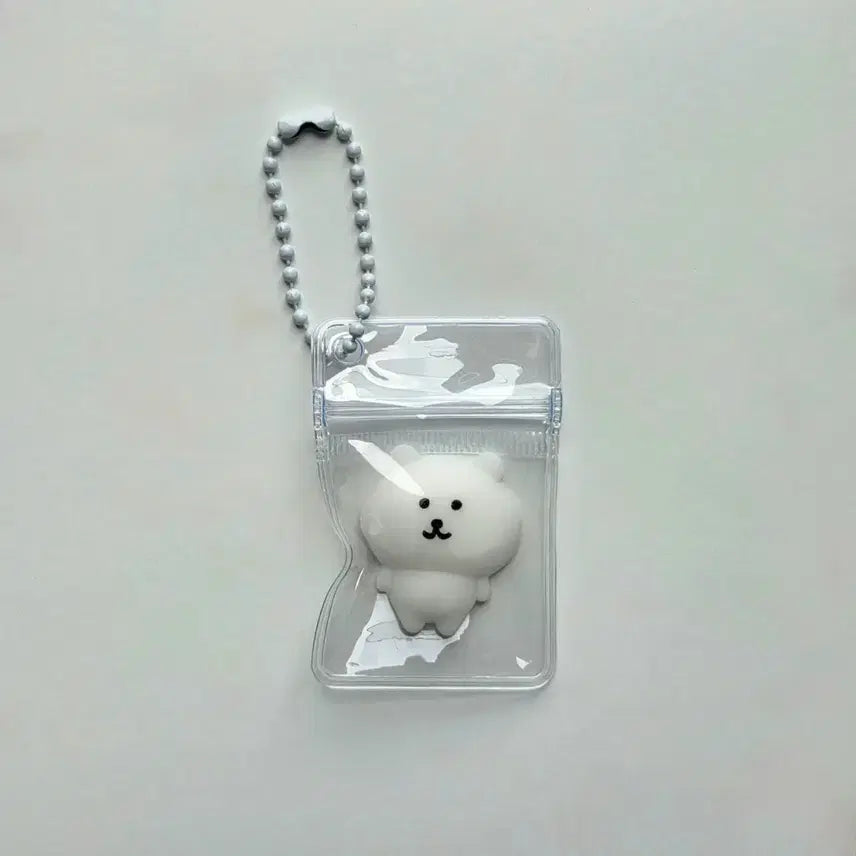 [BUNJANG] Mini Joking Bear Squishy Keychain with Lucky Turtle Charm / 미니 농담곰 말랑이 키링 스퀴시 | 행운 거북이 증정