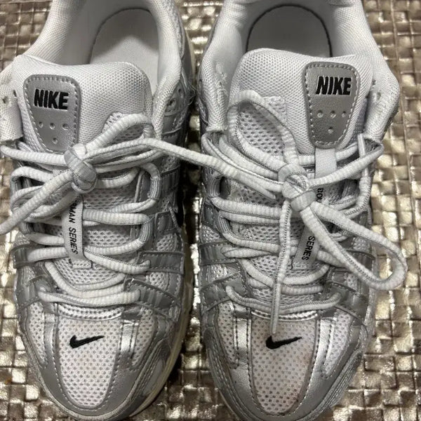 [BUNJANG] Nike P-6000 White Metallic Silver Women's Sneakers / 나이키 P-6000 화이트 메탈릭 실버