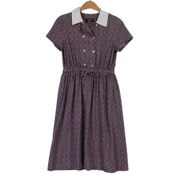 [BUNJANG] A.P.C. Floral Midi Dress with White Collar / A.P.C. 플라워 원피스 36 프렌치 미디원피스