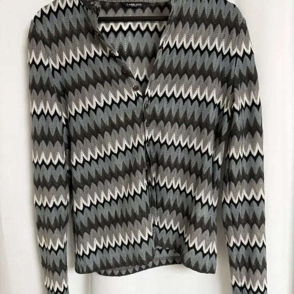 [BUNJANG] Labelless Jacquard Cardigan / 레이블리스 자카드 가디건