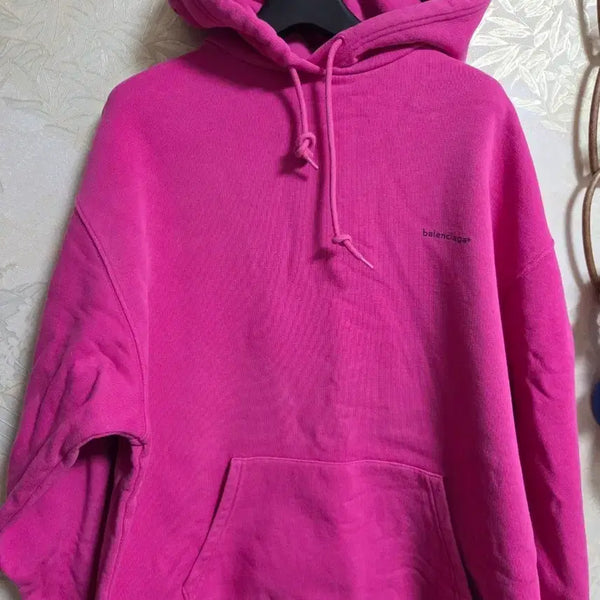 [BUNJANG] Balenciaga Pink Logo Hoodie / 발렌시아가 후드티 핑크