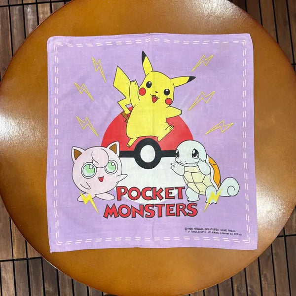 [BUNJANG] Nintendo Pokemon Handkerchief (1998, 40x38cm) / 1998 닌텐도 포켓몬스터 손수건 (40x38cm)