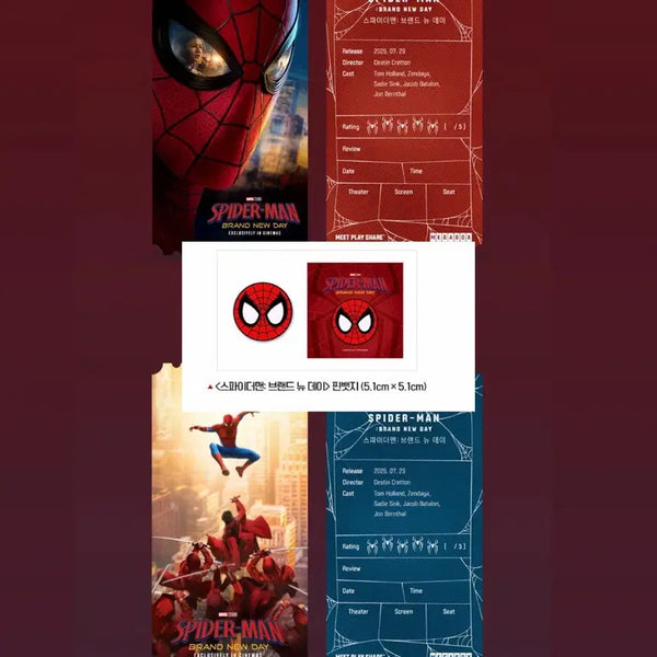 [BUNJANG] Spider-Man: A New Day Original Tickets (Set of 2) and Fan Badge Bundle / (3종 일괄) 스파이더맨 브랜드 뉴 데이 오리지널 티켓 2종 + 핀뱃지
