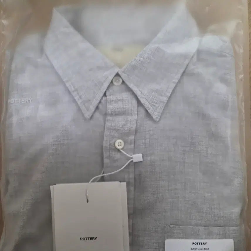 [BUNJANG] Pottery Button-Down Shirt Gray Size 2 / 포터리 버튼다운 셔츠 그레이 2사이즈