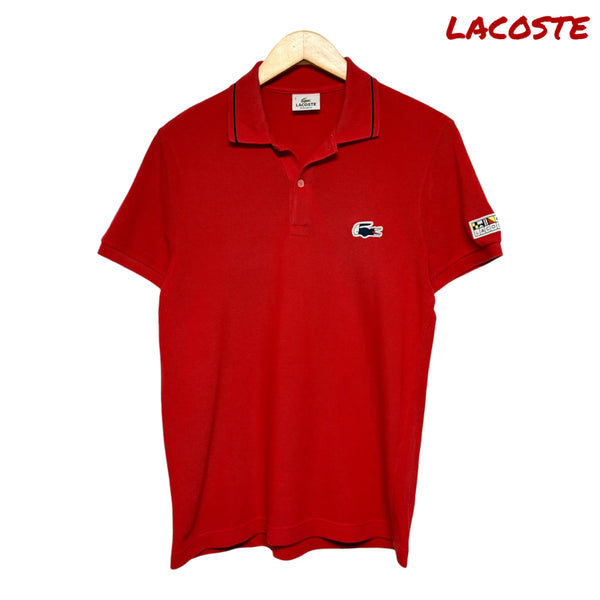 [BUNJANG] Lacoste Red Short Sleeve Polo Shirt / 4136 라코스테 레드 빨강 반팔 카라티