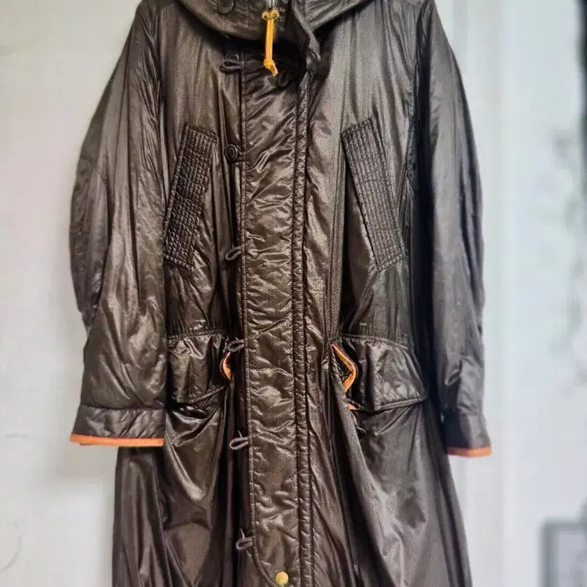 [BUNJANG] Brown Hooded Long Padded Coat / 브라운 롱 패딩 코트