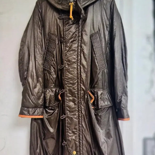 [BUNJANG] Brown Hooded Long Padded Coat / 브라운 롱 패딩 코트