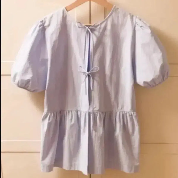 [BUNJANG] Thursday Island Volume Shirring 2-Way Blouse / 새상품] 써스데이아일랜드 볼륨 셔링 2웨이 블라우스 FREE