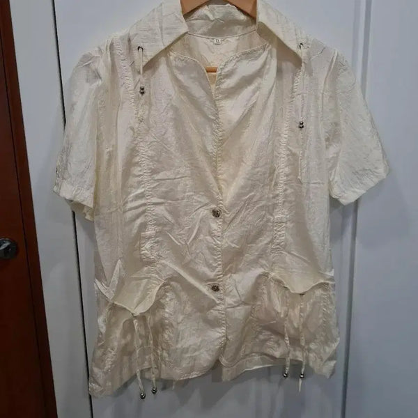 [BUNJANG] Ivory Short-Sleeve Jacket XL (New) / 아이보리 반팔 자켓 XL(새상품)