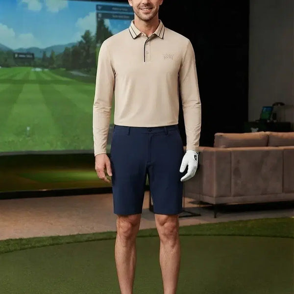 [BUNJANG] PXG Men's Golf Long Sleeve Polo Shirt Beige XL / PXG 남성 골프 긴팔 카라티 XL 베이지 105