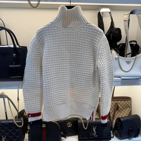 [BUNJANG] Thom Browne White Turtleneck Knit Sweater Size 36 / [백화점판/36size] 톰브라운 목폴라 니트
